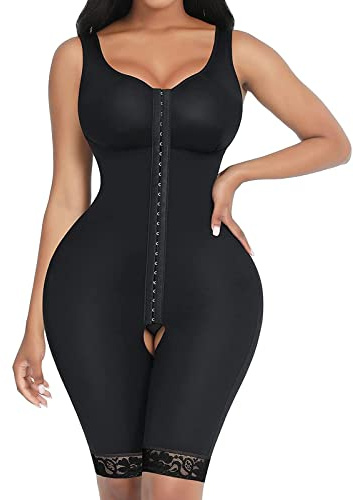 FeelinGirl Shapewear for Women Tummy Control Shaping Bodysuits Tummy Control Body Shaper High Compression Fajas（Black M）
