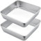 Quadratische Kuchenform, Joyfair Edelstahl Brownie Eckige Backform Auflaufform 2er-Set, 23.5 x 23.5 x 5 cm, ideal für Kuchen/Brownie/Lasagne, Gesund & Ungiftig, Spülmaschinenfest