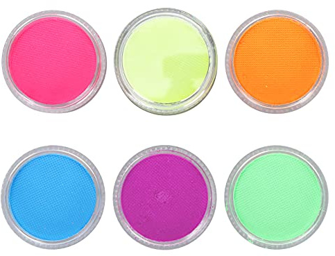 8pcs UV Body Paint Set, Kit de Maquillage Black Light Glow pour les Fêtes D'Halloween Blacklight Bodypainting