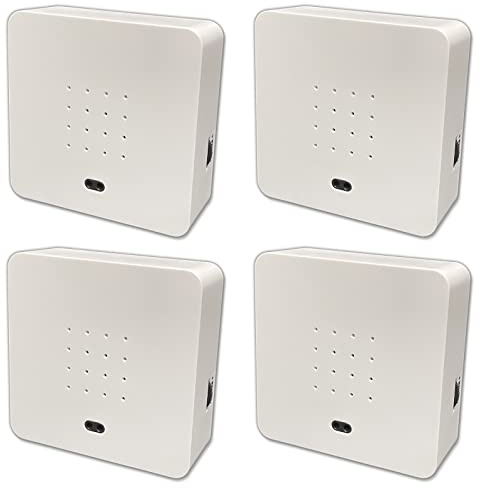 HAC24 4er Set Soundbox Vogelgezwitscher Vogelgeräusche Naturgeräusche Vogelzwitscher Vogelgesang Box mit Bewegungsmelder Vogel Gesang Weiß