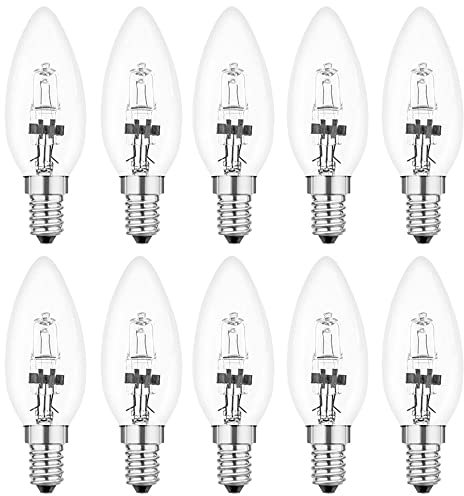 NCC-Licht 10 x Halogen Leuchtmittel Kerze 18W E14 klar 204lm warmweiß 2900K dimmbar