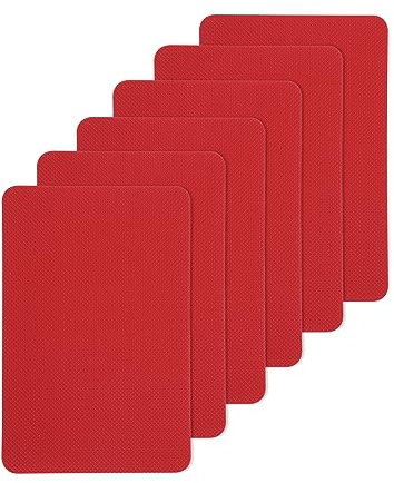 6pcs Self Adhesive Sole Protectors, 6x4 inch Preventing Slip Silicone Shoe Outsole Pad Shoes Bottom Cover High Heel Outsole Shoe Outsole Protector for Christian Louboutin Pumps (Red)
