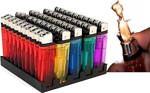 EPISENT Multipurpose Disposable Lighters – Adjustable Flame, Child-Safe Design, Multicolour, Refillable, Pack of 5 – Portable Gas Lighters for BBQ, Camping, and Everyday Use