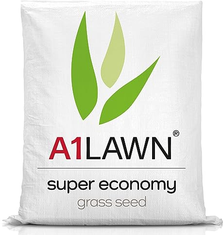 A1 Lawn, Super Economy Grass Seed Mix - Fast Growing, Hard Wearing, DEFRA Certified, 25kg