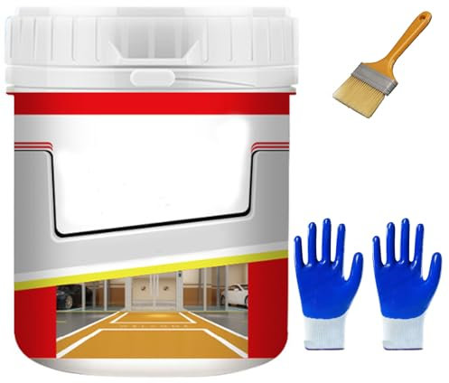 Pvzxr Floor Paint, Pvzxr Quick-Dry Anti-Slip Water-Based Floor Paint, Pvzxr Floor Paint, Gold Silk Waterproof Epoxy Floor Paint, Garage Floor Paint Epoxy Floor Paint (Red)