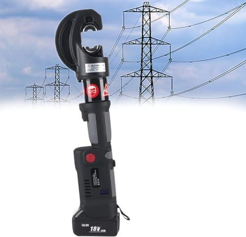 GESAIDES Pinza idraulica Elettrica Utensile di Crimpatura a Batteria Ricaricabile 16-400mm² Utensile di Crimpatura Elettrico Ricaricabile a Batteria con 2 Batterie