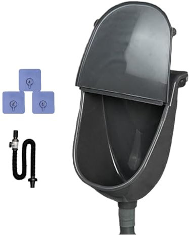 Lunaobrik Väggurinal för män - Sköljurinal för badrum med lock - Urinavledare med justerbar anti-spillande sköld för sovsal camping fordon