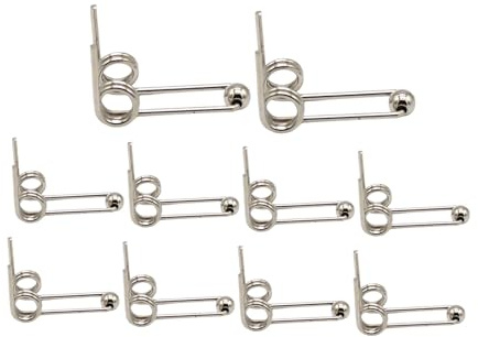 Oshhni 10 piezas de resorte de torsión de doble, alambre de metal de repuesto de 1,2 mm de diámetro para rizador, varilla de permanente y rizador, 26mm