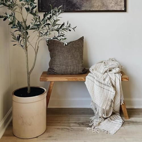 Banco de entrada de cocina de madera natural asiática, Banco de comedor de madera para entrada de estilo rústico, fácil de montar para dormitorio, mesa de comedor, sala de estar, pasillo(50*25*45cm)