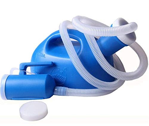 YUMSUM Men's Male Bed Urinal Potty Pee Bottle 2000ML Collector with 1.3M Tube (Blue)