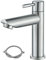 Rozin Kaltwasserhahn Wasserhahn Bad Kleine Armatur nur Kaltwass Edelstahl Einhebelmischer mit 60cm Anschlussschlauch für Gäste WC Bad Kaltwasserarmatur Gebürstetes Nickel
