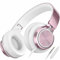 AILIHEN C8 Kopfhörer mit Mikrofon und Lautstärkeregler, zusammenklappbar, leicht, für Handys, Tablets, Smartphones, Laptop, Computer, PC, MP3/4 (Roségold)