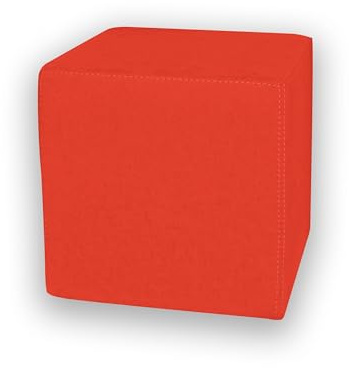 Betten-ABC KUBI Sitzhocker Sitzwürfel Bodenkissen Fußhocker 40x40x40 cm fünf Farben Wohnzimmer, Kinderzimmer, Gästezimmer oder Flur (Farbe: Rot-Orange)