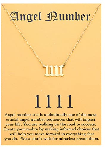 Tasunom Angel Number Choker Necklace Numerology Jewelry for Women, M, Stainless Steel, No Gemstone
