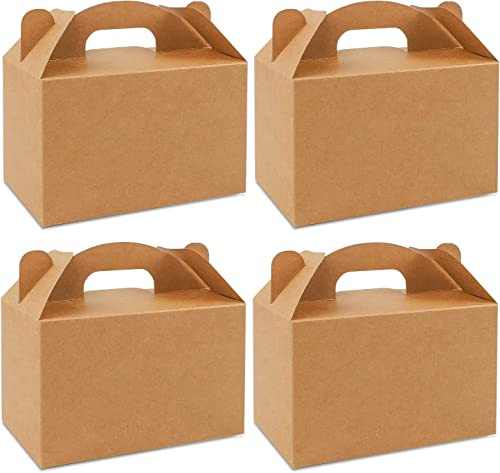 Dproptel 30 st dekorativa festgåvor kraftpapper presentförpackning låda med lock för gör-det-själv-hantverk, kub, muffins, kraftpresentlådor för födelsedag, bröllop, årsdag (brun)