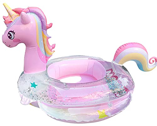 Baby Swimming Float, Inflatable Floatie Raft with Handle Safety Seat, Children Waist Float Ring Kids Water Bathtub Beach Party Toys, Toddler Swim Ring Over 6 Months