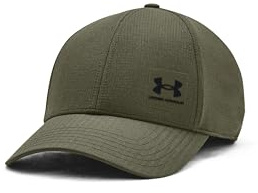 Under Armour Uomo ISO-Chill ArmourVent Stretch, Cappello con Visiera Curva Traspirante, Leggero e Resistente, Cappellino da Corsa con Fori di Ventilazione,Marine OD Green/Black,M/L