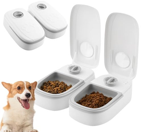Automatic Cat Feeder, Cat Feeder Automatic With 48H Timer, 700ML CaT Food Dispenser for Wet or Dry Food, AutoMatic Pet Feeders for Cats Small Dogs,CAt Timer Feeding Bowl Timed Feeding Station