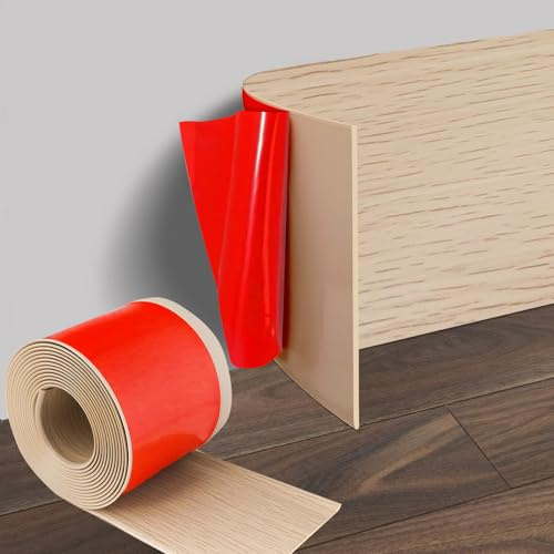Lönnkorn platt golvlist, 10 cm x 10 m PVC flexibel golvlist, mjuk golvlist självhäftande, självhäftande prydnadslist golvlister för vardagsrum, sovrum, kök