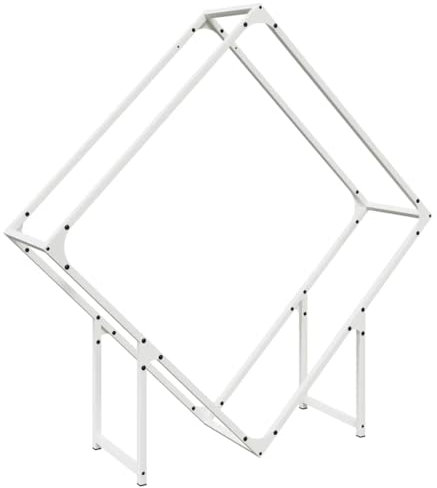 vidaXL firewood log rack - cold-rolled steel - elevates logs - white - 100x25x100 cm - robust holder for fireplace - indoor woods organizer