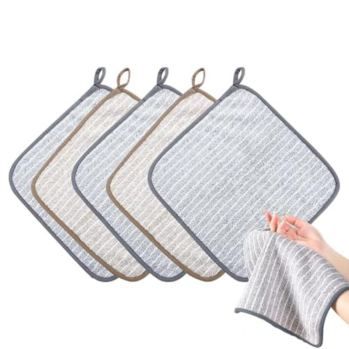 Pable di per lavare i piatti, 5 volte orecchini per lavare i piatti: tessuto in microfibra, asciugamani ad asciugatura rapida assorbente per cucina, soggiorno, bagno