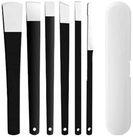 HAMKU Bisturi per Pedicure, Set Pedicure Professionale in Acciaio Inox da 6 Pezzi,Pedicure Attrezzi per Rimuovere l Calli di Pelle Morta, Dura