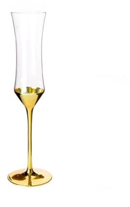 bicchieri da vino Bicchiere da champagne placcato oro, set di 1 flûte da champagne a vita stretta, elegante capacità di 5,58 once for fidanzamento e matrimonio Coppe da Dessert e Champagne