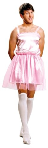 My Other Me Déguisement de danseuse pour homme, taille XXL, comprend un body avec tutu rose avec doublure et fines bretelles. Démarquez-vous à n'importe quelle fête