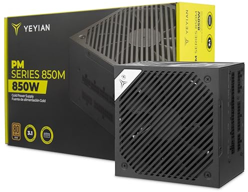 Fuente de Alimentación Vega M 850W – 80 Plus Gold, ATX 3.1, Full Modular, PCIe 5.1, Ventilador 135 mm Silencioso, Compatible con GPUs de Última Generación