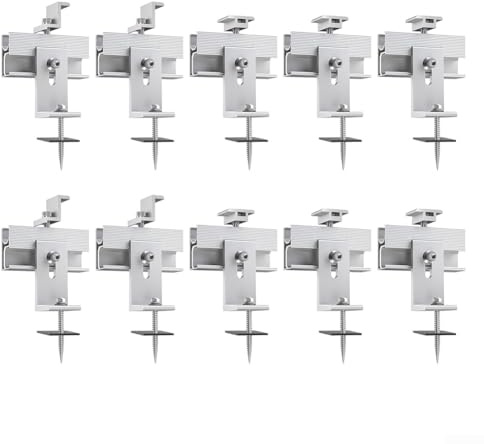Gdfnmogo Lot de 10 supports en aluminium pour panneaux solaires avec mini rails en Z pour toits plats et inclinés compatibles avec modules solaires
