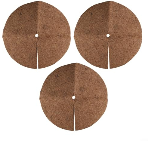 Discos de mantillo de coco natural para protección de plantas, control y retención de agua, tapetes de fibra gruesa para macetas de jardín y árboles, varios tamaños disponibles (60 cm)