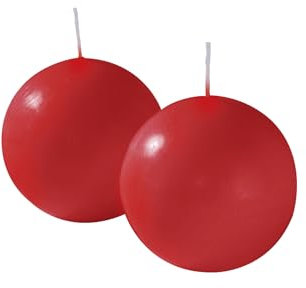 Cereria di Giorgio Risthò Candele Sfera, Cera, Rosso, 8 cm, 4 unità