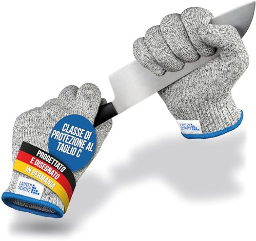 LauterSchutz® PREMIUM Schnittschutz Handschuhe - Kinder & Erwachsenen Größen - Kreuzfaser-PE-Stoff - hoher Komfort & dehnbares Material - SCHNITTSCHUTZ KLASSE C (Größe S (Erwachsene))