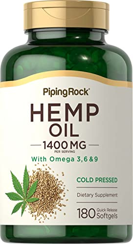 Piping Rock Hemp Seed Oil | 1400mg | 180 Softgel Capsules