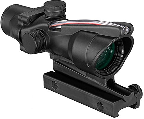 ACEXIER 4X32 Taktisches Zielfernrohr Echtfaser Grüner Roter Punkt beleuchtetes geätztes Absehen Optisches Visier Armbrust für die Jagd