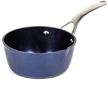Blackmoor 67449 Blue Pro 16cm Milk Pan/Non-Stick, High-Shine 5-Layer Hybrid Stone Coating/Forged Aluminium Construction/Cool Touch Stainless Steel Handle/Pouring Lip/Ovenproof Up to 220°C