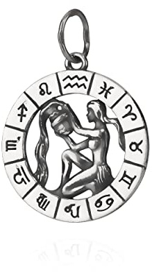 NKlaus Kettenanhänger Sternzeichen Wassermann 925 Silber Horoskop 25mm Zodiak Anhänger 11103