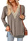 iChunhua Elegant Tops for Women UK Ladies Long Jumpers Size 10 Coffee Brown S