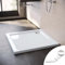 SONNI Quadratische Form Duschtasse - 100x100x4 cm Rutschfeste Duschwanne aus ABS-Acryl-Paneel, mit flachem Design, inklusive Ablaufgarnitur