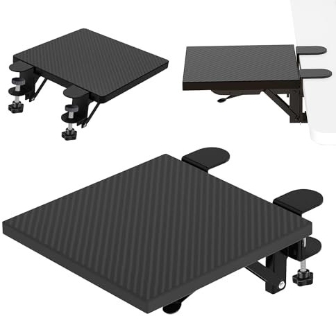 Ergonomische Schreibtischverlängerung, Faltbare Tischverlängerung Computertisch Verlängerungsplatte Tastaturablage Desk Extender für Quadratische Tischplatte in Zuhause Büro(24 x 20 cm)