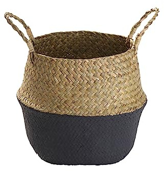 Toddmomy Panier de Pot de Plante Panier de Demoiselle d'honneur Rustique Pots pour Plantes Corbeille de Fleurs en jonc de mer Porte-Plante Plier Support pour Plante Panier de Rangement