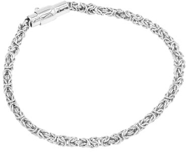 Jay Jools Königskette Armband in 925 Sterling Silber für Herren Damen Königsarmband 8 Zoll Sterling Silber Ohne Edelstein, 8 Inches, Sterling-Silber, Ohne Edelstein