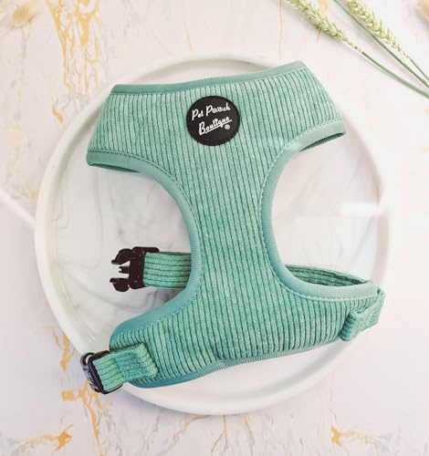 Hundegeschirr aus Kord, Salbeigrün, Größe L