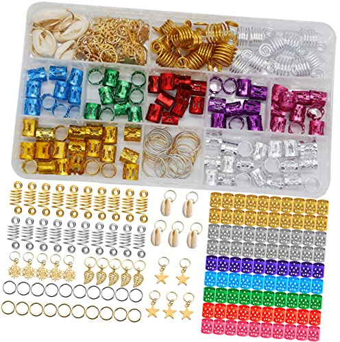 DRESSOOS 150piezas Anillos y Adornos Para Dreadlocks Joyería y Accesorios Para Trenzas