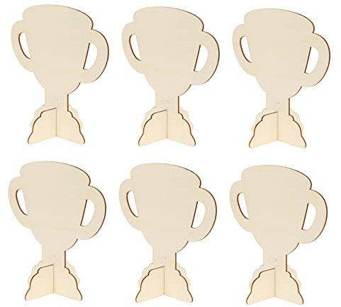 Toddmomy Holz Pokal Bastelset Für Kinder 6 Stück DIY Kreative Handwerk Trophäen Mit Glatter Oberfläche Für Sport Und Freizeit Projekte
