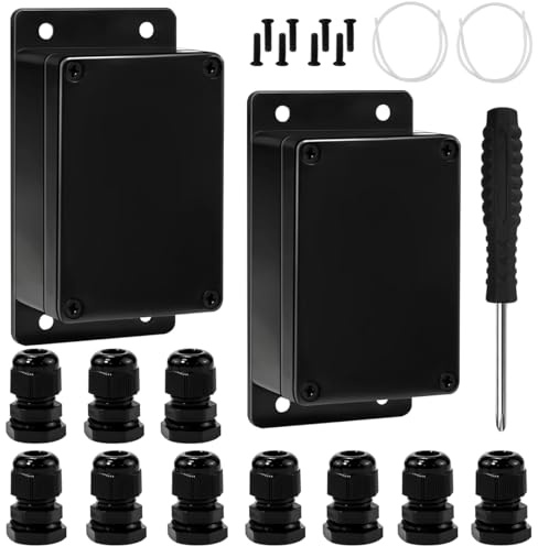 WEFHEF 2PCS Caja de Conexiones Electricas, Caja Electrica Exterior Impermeable IP65, Caja de Derivación Eléctrica con 10 Conectores, Cajas de Proyectos Electrónica de Plástico 100x68x50 mm