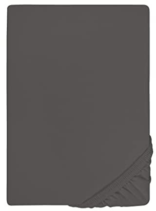biberna Jersey-Elastic-Topper-Spannbetttuch 0077641 dunkelgrau 1x 180x200 cm - 200x220 cm