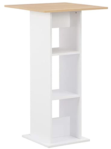 vidaXL Barbord vit och antracit 60x60x110 cm