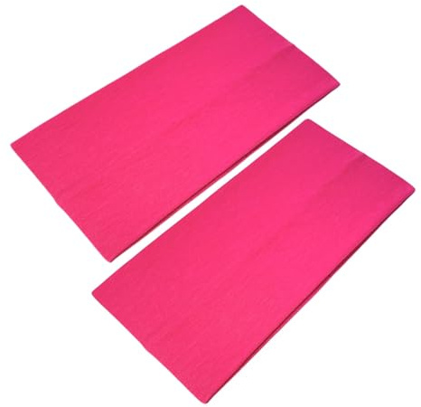 WESTEND CHOICE Extra Wide Headbands 11cm Plain Stretchy Kylie Head Band 2 Pack Unisex Bandeau Headbands for Women & Men Soft Hairbands Yoga Bandana Headband (Fuchsia)