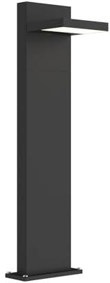 Lucande LED Außenleuchte Silvan (Modern) in Schwarz aus Aluminium (1 flammig,) - Wegeleuchte Pollerleuchte Wegelampe Sockelleuchte